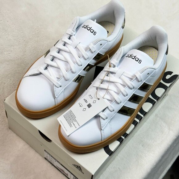 Adidas Grand Court 2.0 Shoes Camo Cloud White Olive Strata Putty Grey Men's 7 US - Picture 5 of 16